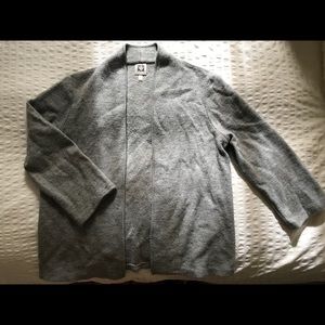 Anne Klein Grey Wool Cardigan